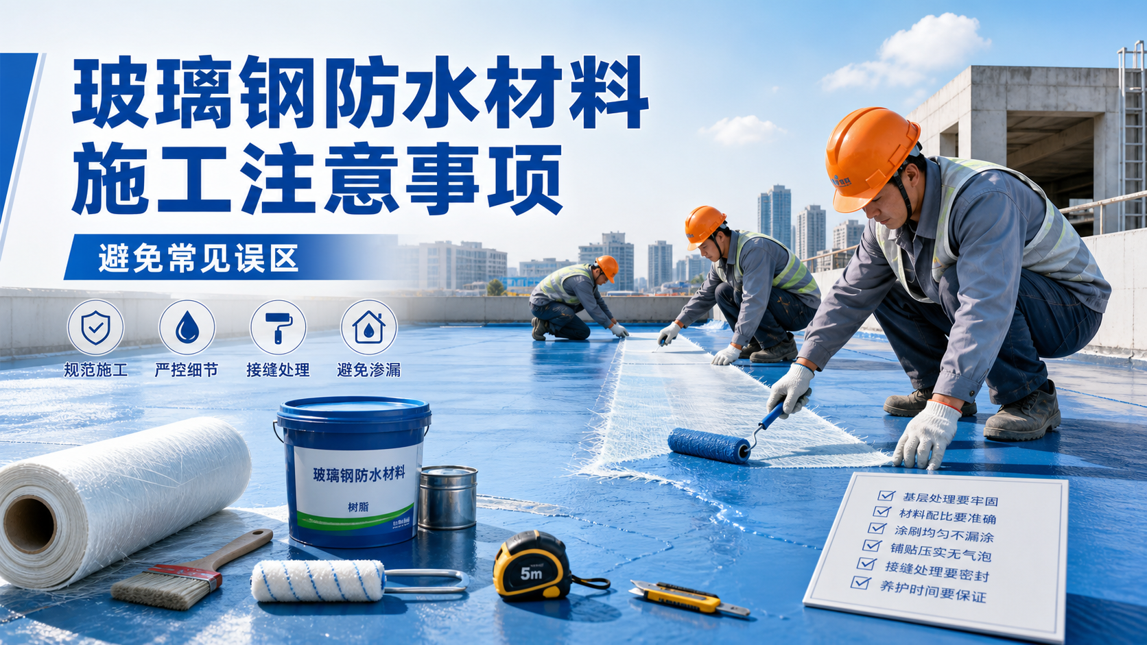玻璃钢防水材料施工注意事项，避免常见误区 清远 版